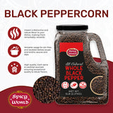 Black Peppercorns Whole 5 LB Bulk Jar - Premium Whole Black Pepper, All Natural, Gluten Free, Steam Sterilized - Restaurant Supply & Pepper Grinder