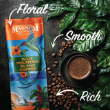 Magnum Exotics, Blue Mountain Coffee Blend - Medium-Light Roast Ground Coffee, Made from 100% Arabica Beans, Rich & Smooth Flavor, Fresh Roast - Blue
