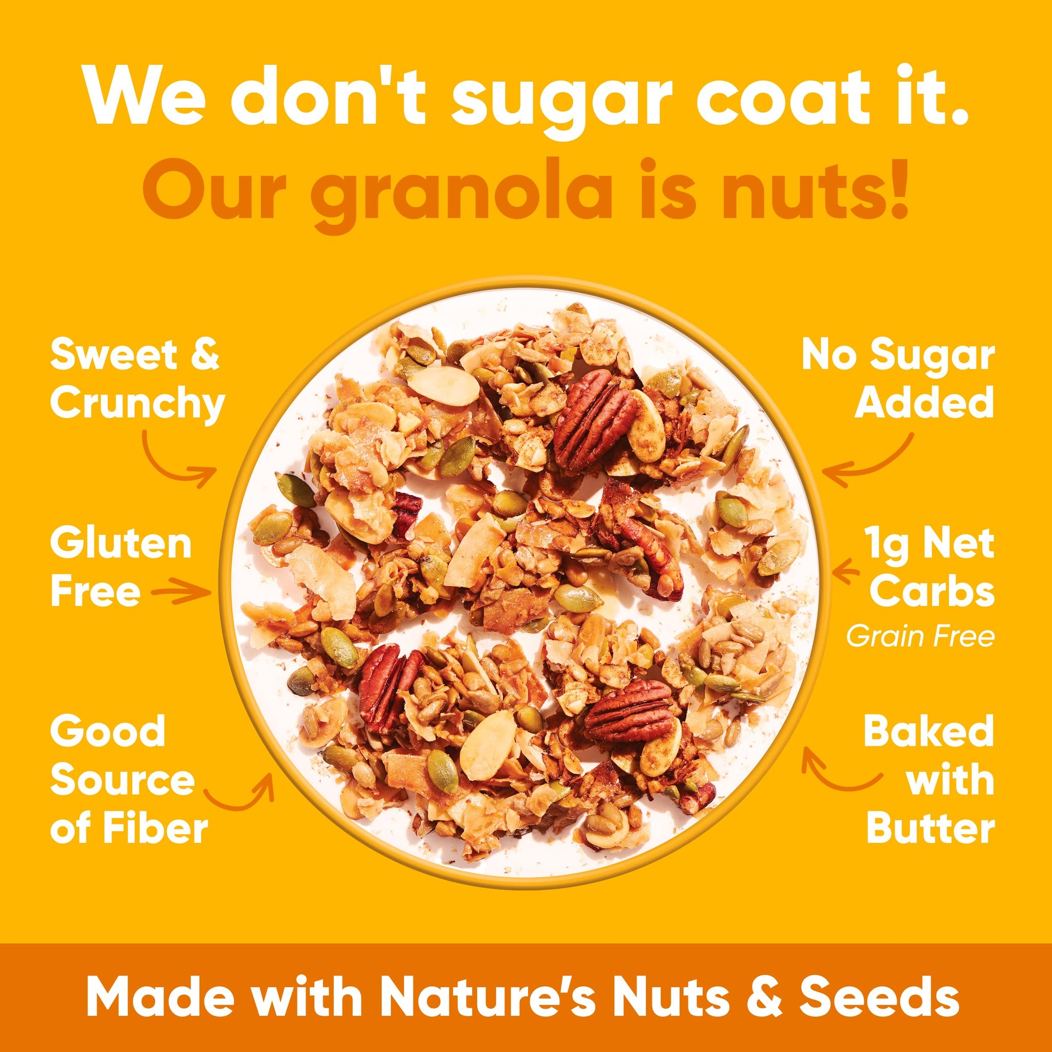 NuTrail Nut Granola Cereal, Honey Nut, No Sugar Added, Keto, Low Carb, Gluten Free, Grain Free, Healthy Breakfast 8 oz. 3 Count