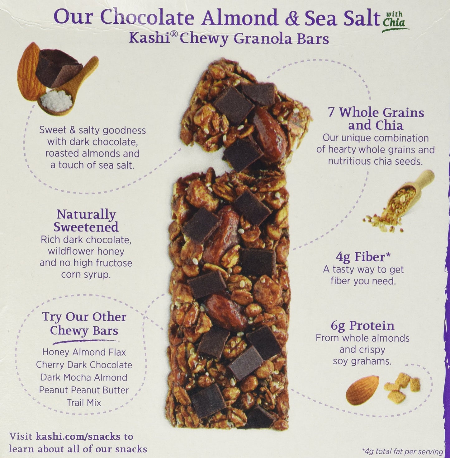 Kashi Chocolate Almond & Sea Salt With Chia, 7.4oz Box (Pack of 2)