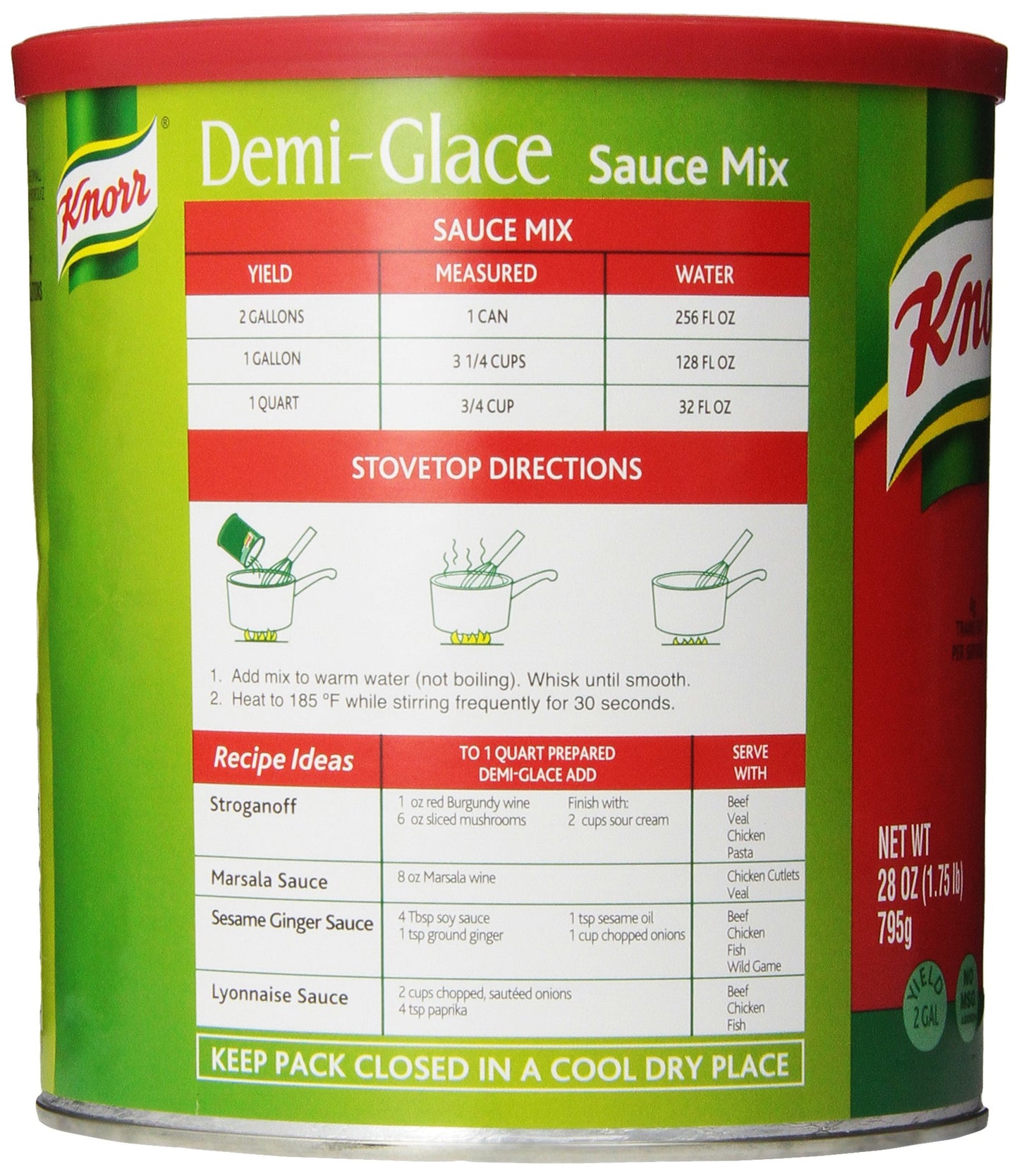 Knorr Demi-Glace Sauce Mix, 28 Ounce Canister