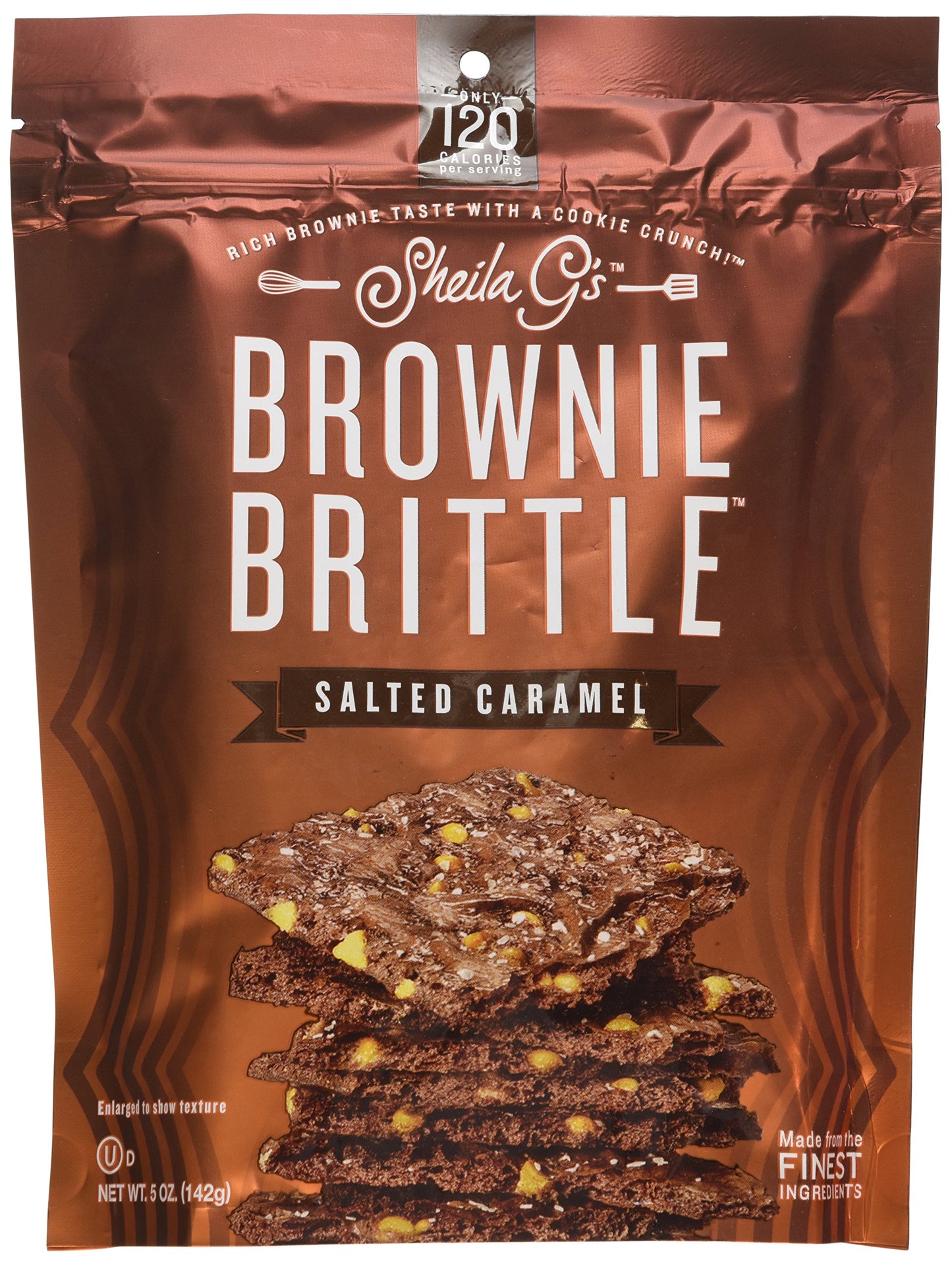 Sheila G's Brownie Brittle, Salted Caramel, 5-Ounce (Pack of 6)