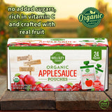 Wellsley Farms Organic Applesauce Pouches, 24-Pack (3.2 oz Each) 100% Real Fruit, No Sugar Added, Gluten-Free, Kosher, No Artificial Colors or Flavors