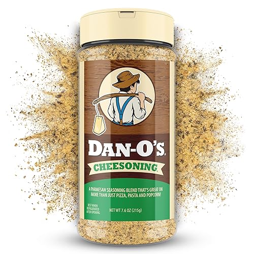 Dan-O's Cheesoning Seasoning, 7.6 oz Bottle, All Purpose Seasoning for Pizza, Popcorn, Chicken, Bread and More, Sugar Free, Zero Calorie, Parmesan