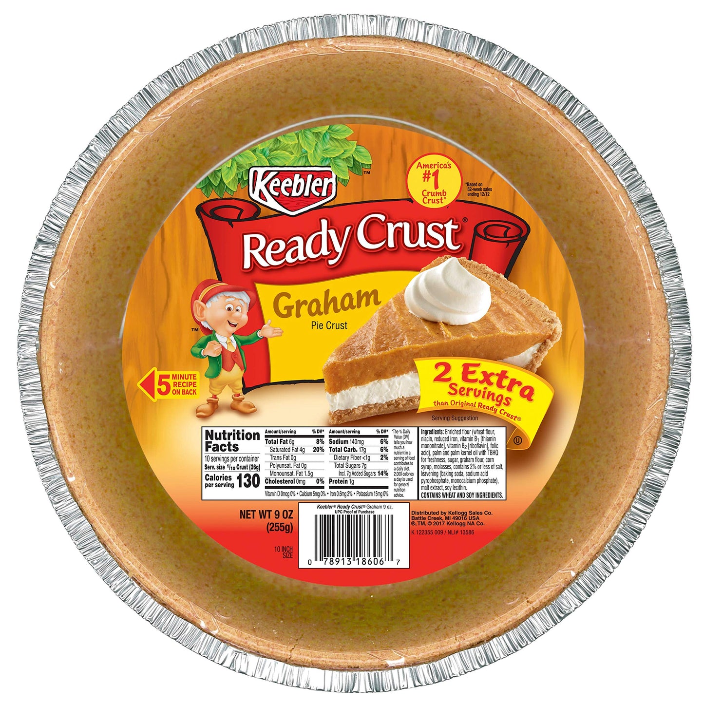 Ready Crust Graham (10-Inch) Pie Crust, 9-Ounce Packages (Pack of 12)