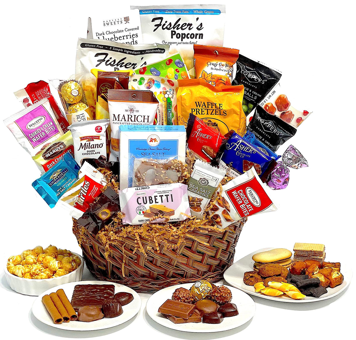 Easter Gourmet Gift Basket with Chocolate, Cookies, Candy, and Snacks. Hand-Crafted with premium foods for Kids, Men, Women, Friends, Family,