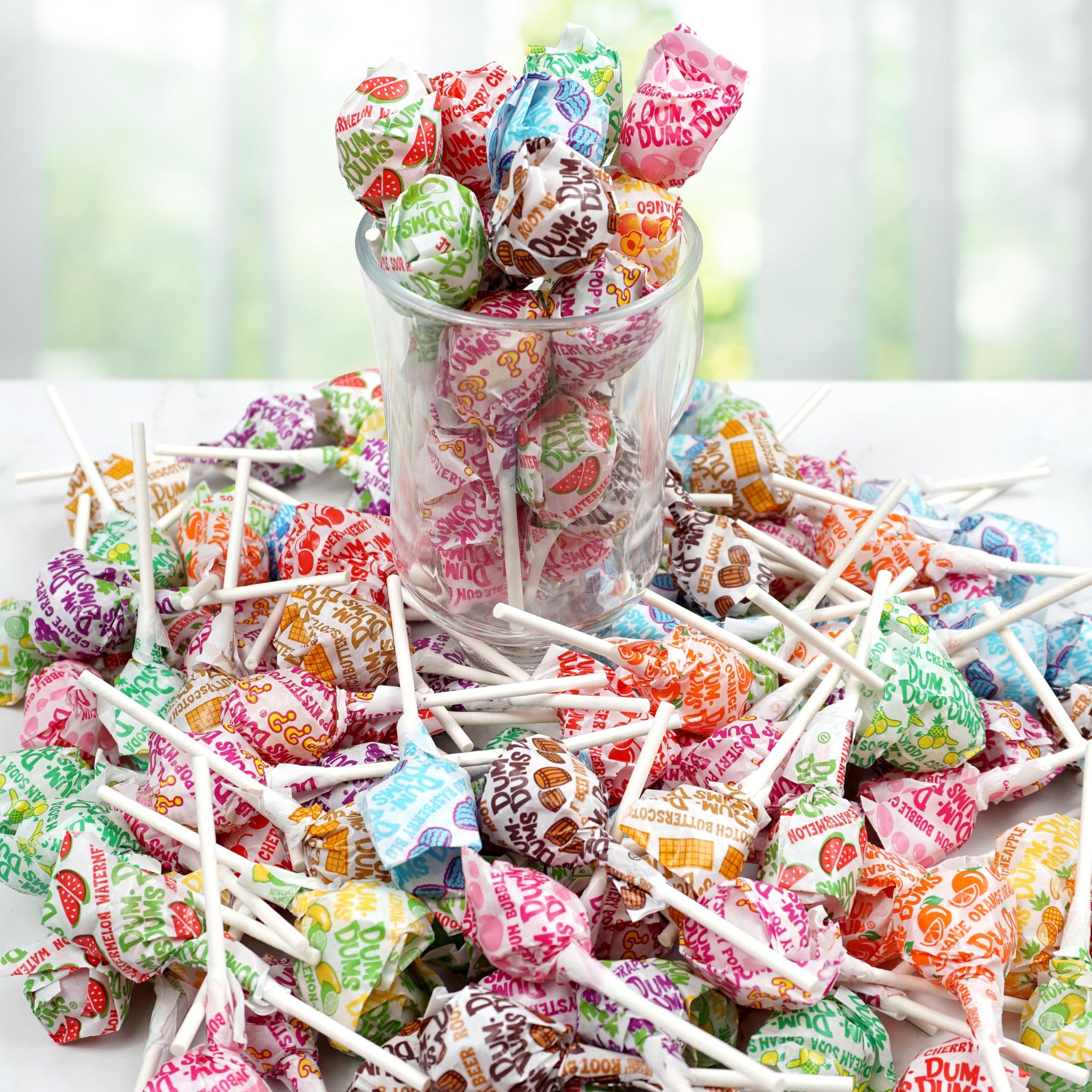 DUM DUMS Original Mix Lollipops, 1 lb Bag (60 Pieces Approx.), Gluten Free Hard Candy, Assorted Flavors, Individually Wrapped Lollipops, The Hampton