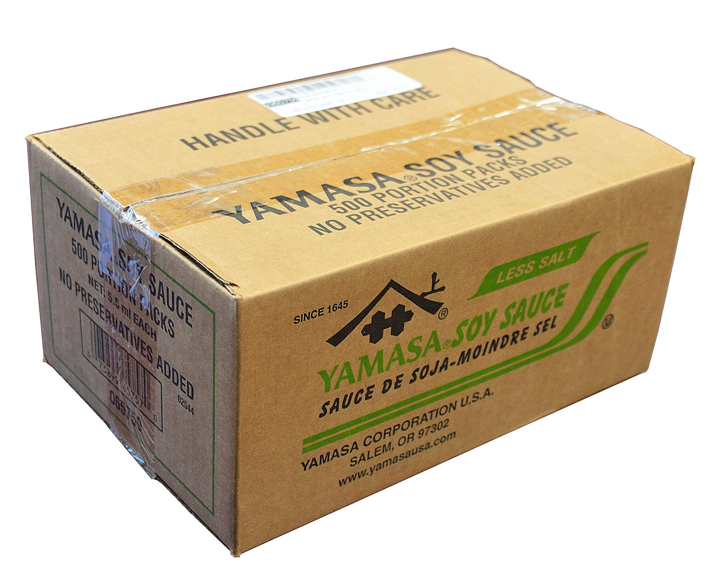 Yamasa, Less Salt Soy Sauce, Full Flavor Japanese Brewed Soy Sauce Packets with Reduced Sodium, 500 5.5ml Individual Portion Packs