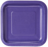 Creative Converting Touch of Color 18 Count Square Paper Lunch Plates, Purple (453268)