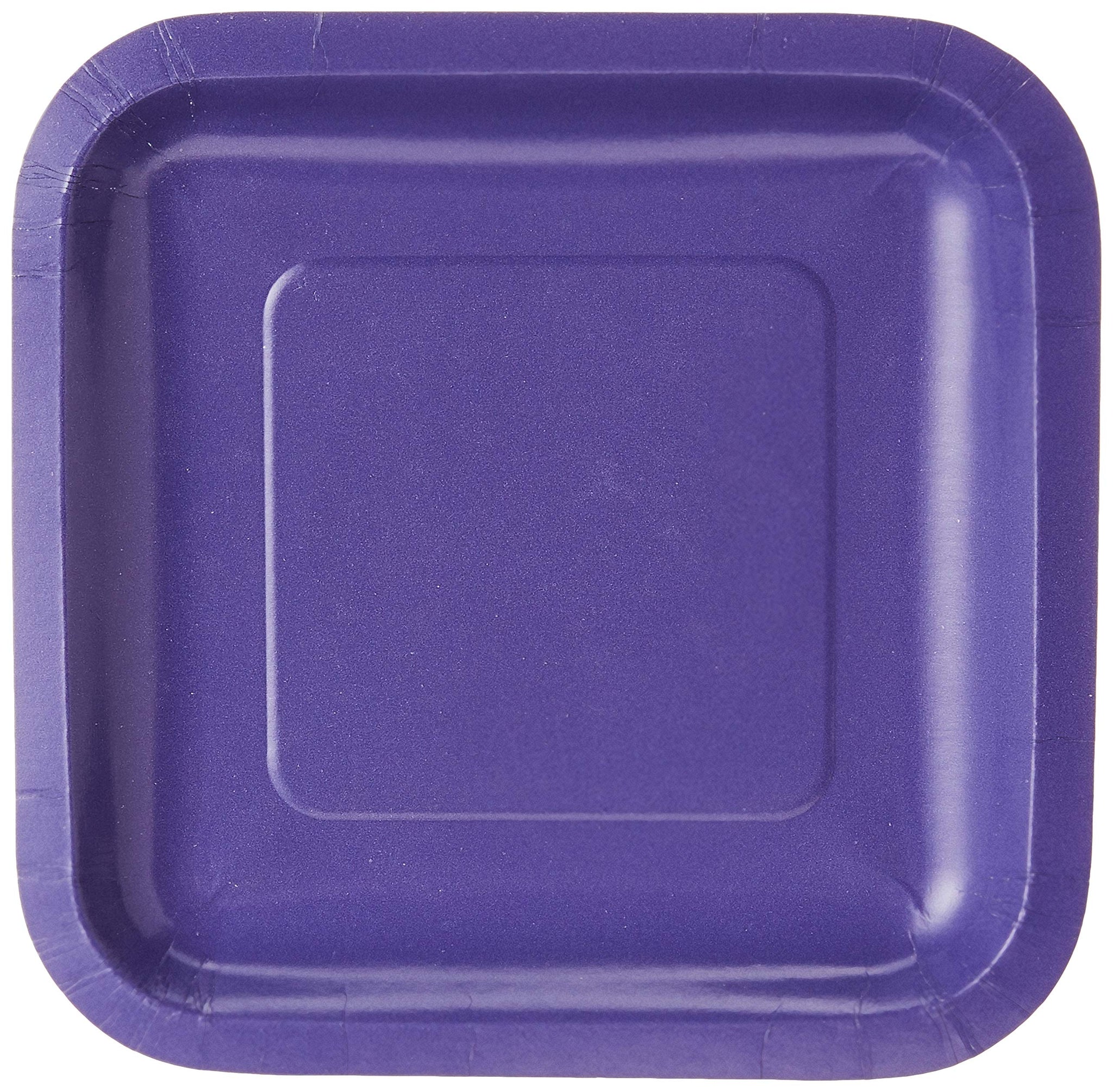 Creative Converting Touch of Color 18 Count Square Paper Lunch Plates, Purple (453268)