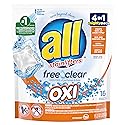 All Mighty Pacs Laundry Detergent, Free Clear Pouch, 16 Count (10072613739827)