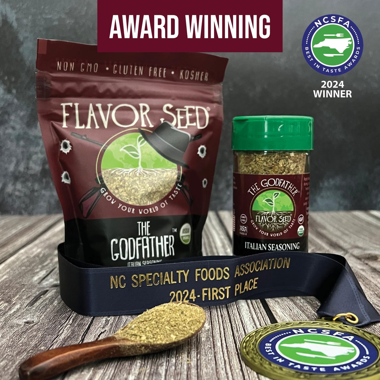 Organic Italian Seasoning, The Godfather by Flavor Seed, Mediterranean Blend of Herbs and Spices for Pasta Salad, Tomato Sauces, Pizza Toppings