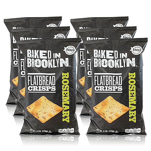 Baked in Brooklyn Flatbread Crisps Always Baked Always Tasty Certified Kosher - Rosemary 6 oz 6 pack