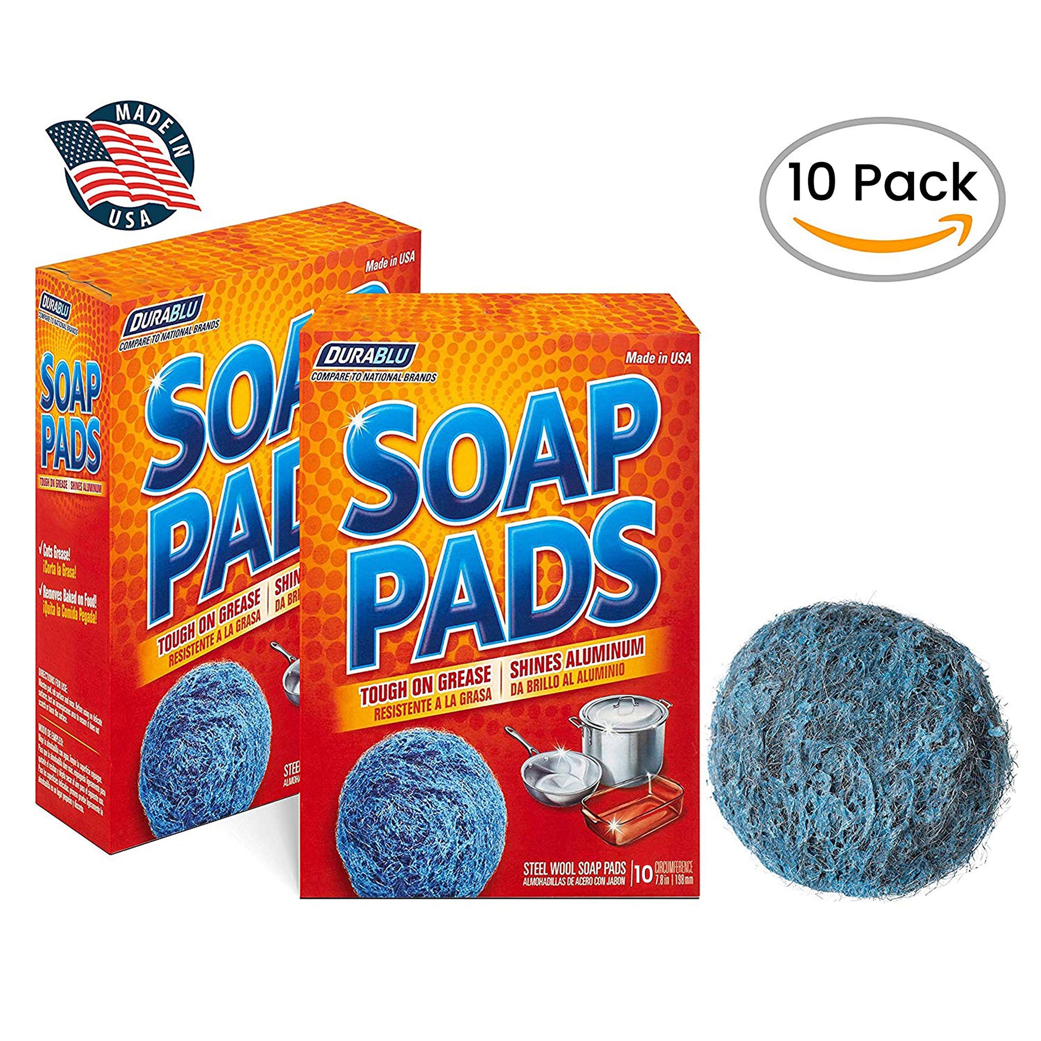 SCRUBIT 20 Pack Steel Wool Soap Pads - Metal Scouring Cleaning Pads for Dishes, Pots, Pans, and Ovens - Pre-Soaped for Easy Cleaning of Tough Kitchen