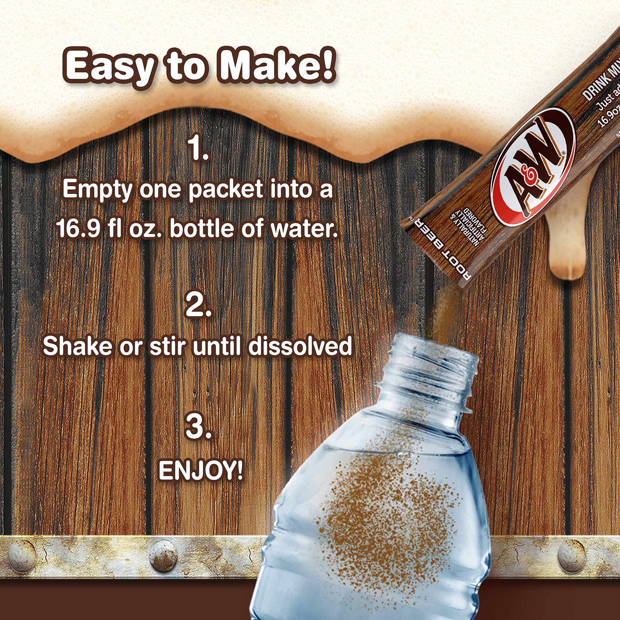 A&W, Root Beer - Powder Drink Mix - (12 boxes, 72 sticks) - Sugar Free & Delicious, Makes 72 flavored water beverages
