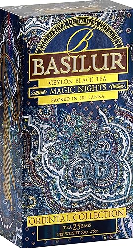 Basilur "Magic Night" Orintal Tea collection,Ceylon Black tea 25 Count String & Tag tea bags