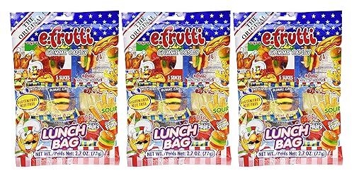 Set of 3 - 2.7oz Gummy Lunch Packs! - Lunch Themed Blend - Bite Size - Easy to Carry - Inividually Wrapped!