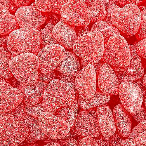 Candy Hearts | 2-Pound Bag | Cherry Hearts Jelly Candy | Gelatin Free Cherry Jellies for Buffets, Party Favors, Gifting & Snacking | Nostalgic Chewy