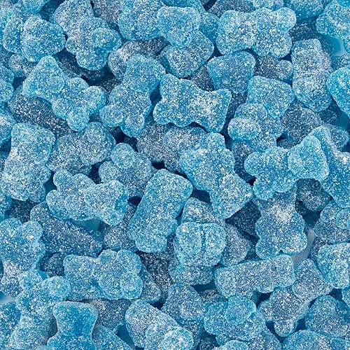 Sour Bears Gummy Candy | 1 Pound Bag | Gelatin Free Chewy Blue Candy | Blue Raspberry Jelly Bears for Baby Showers, Gender Reveal, Party Favors