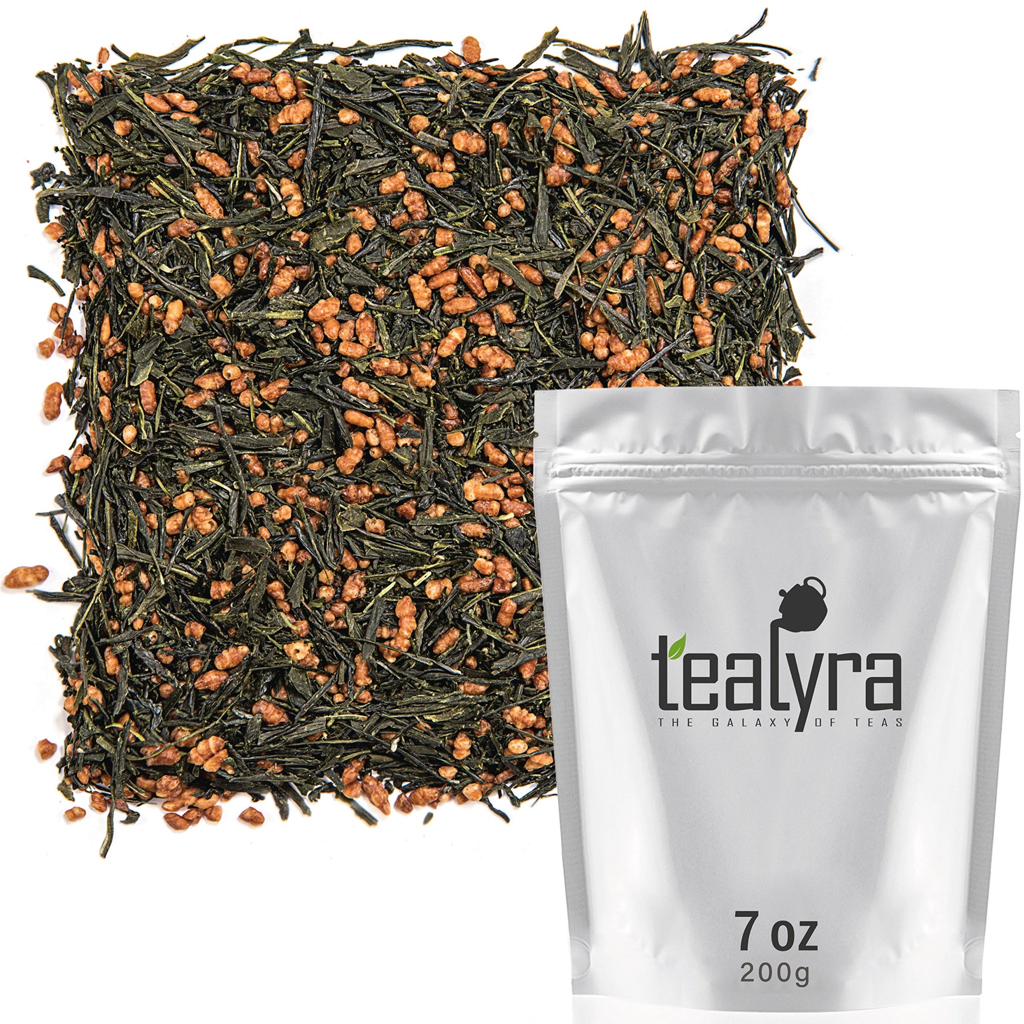 Tealyra - Gen Mai Cha Supreme - Japanese Green Loose Leaf Tea - Genmaicha Tea with Brown Roasted Rice - Caffeine Level Low - 200g (7-ounce)