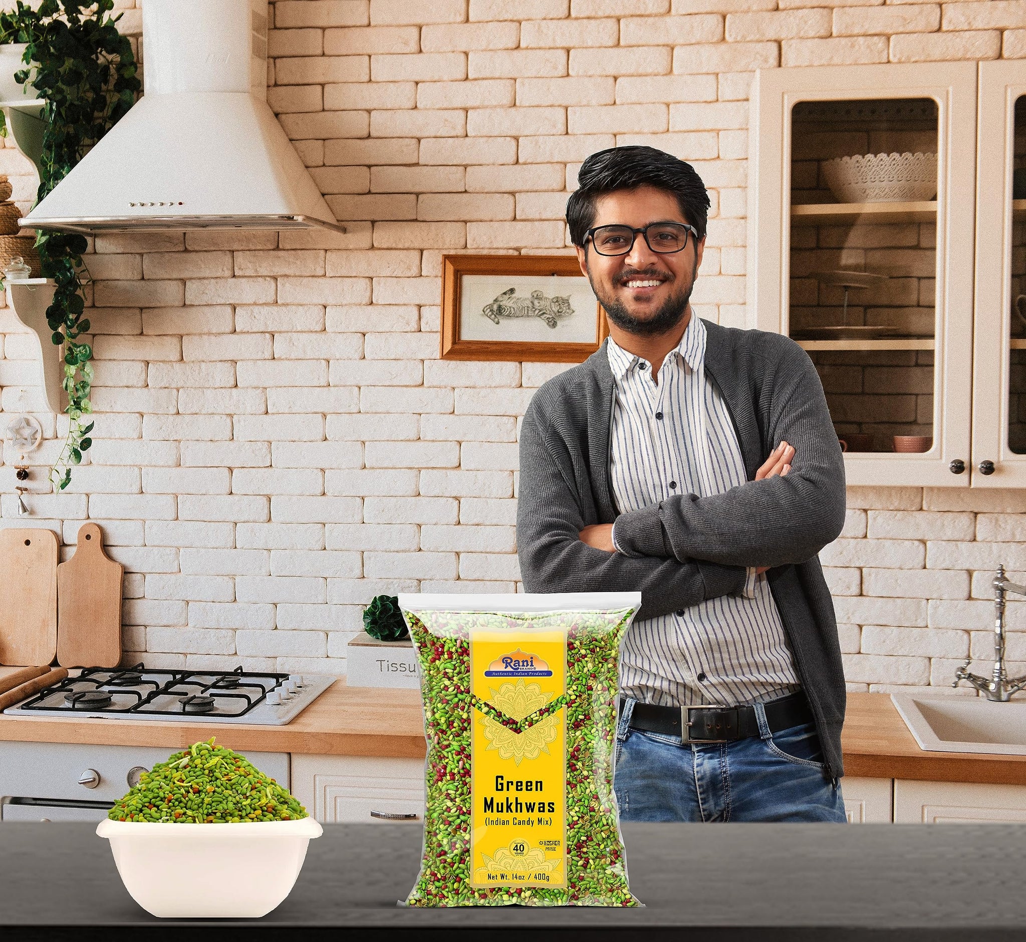 Rani Green Mukhwas (Special Digestive Treat) 14oz (400g) ~ Vegan | Indian Candy Mouth Freshener | Kosher