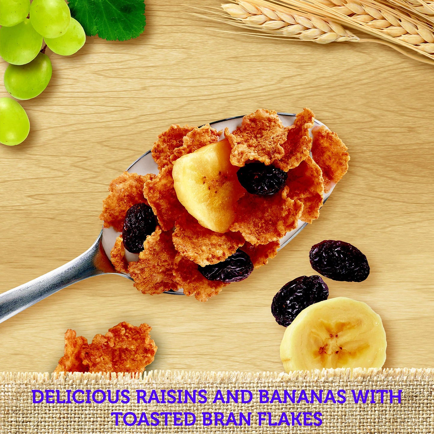 Kellogg's Raisin Bran Breakfast Cereal, Fiber Cereal, Made with Real Fruit, Original with Bananas, 15.9oz Box (1 Box)