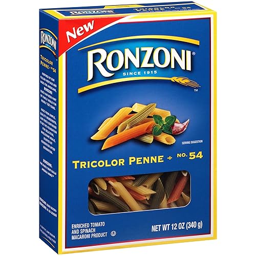 Ronzoni Tricolor Penne Non GMO 12 Oz. Pack Of 3.