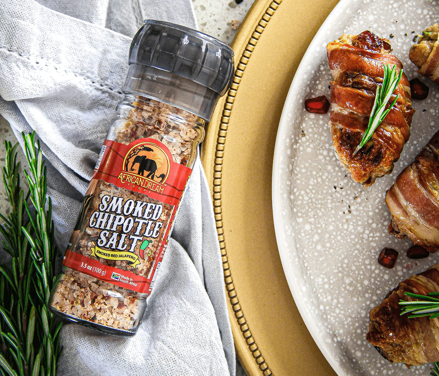 Smoked Chipotle Spicy Salt Seasoning by African Dream Foods | Spicy Chili Salt with Natural African Jalapeno Peppers, Sea Salt | Ideal for Meat