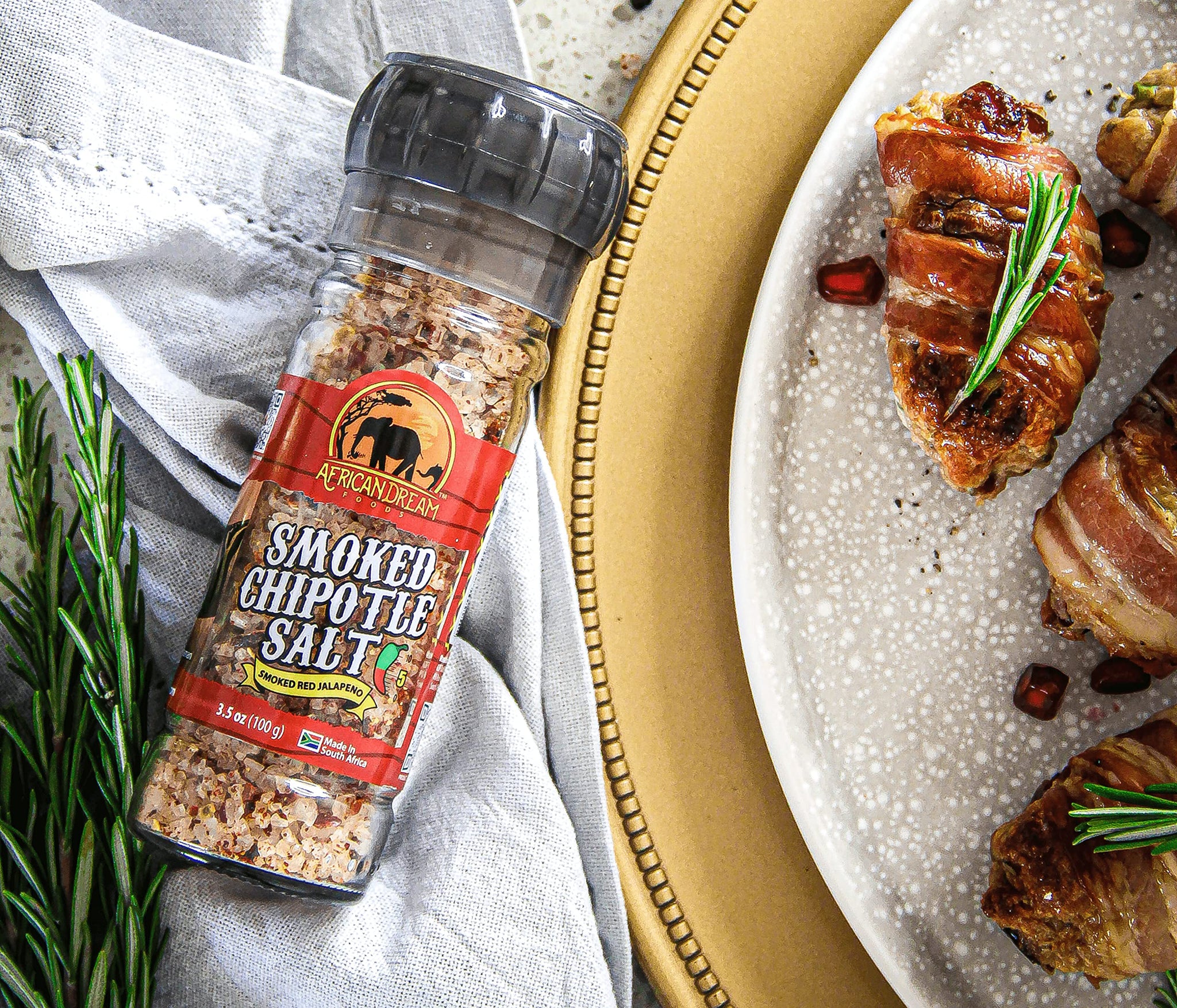 Smoked Chipotle Spicy Salt Seasoning by African Dream Foods | Spicy Chili Salt with Natural African Jalapeno Peppers, Sea Salt | Ideal for Meat
