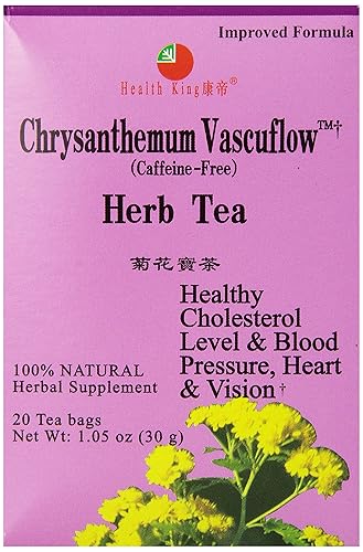 Health King Chrysanthemum Vascuflow Herb Tea, Teabags, 20 Count Box