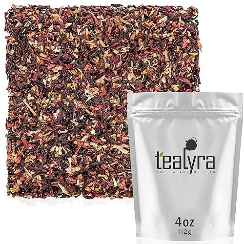 Tealyra - Strawberry Hibiscus Sangria - Apple Orange Mint - Herbal Fruity Loose Leaf Tea Blend - Caffeine-Free - Vitamin Rich - Hot or Iced - 112g