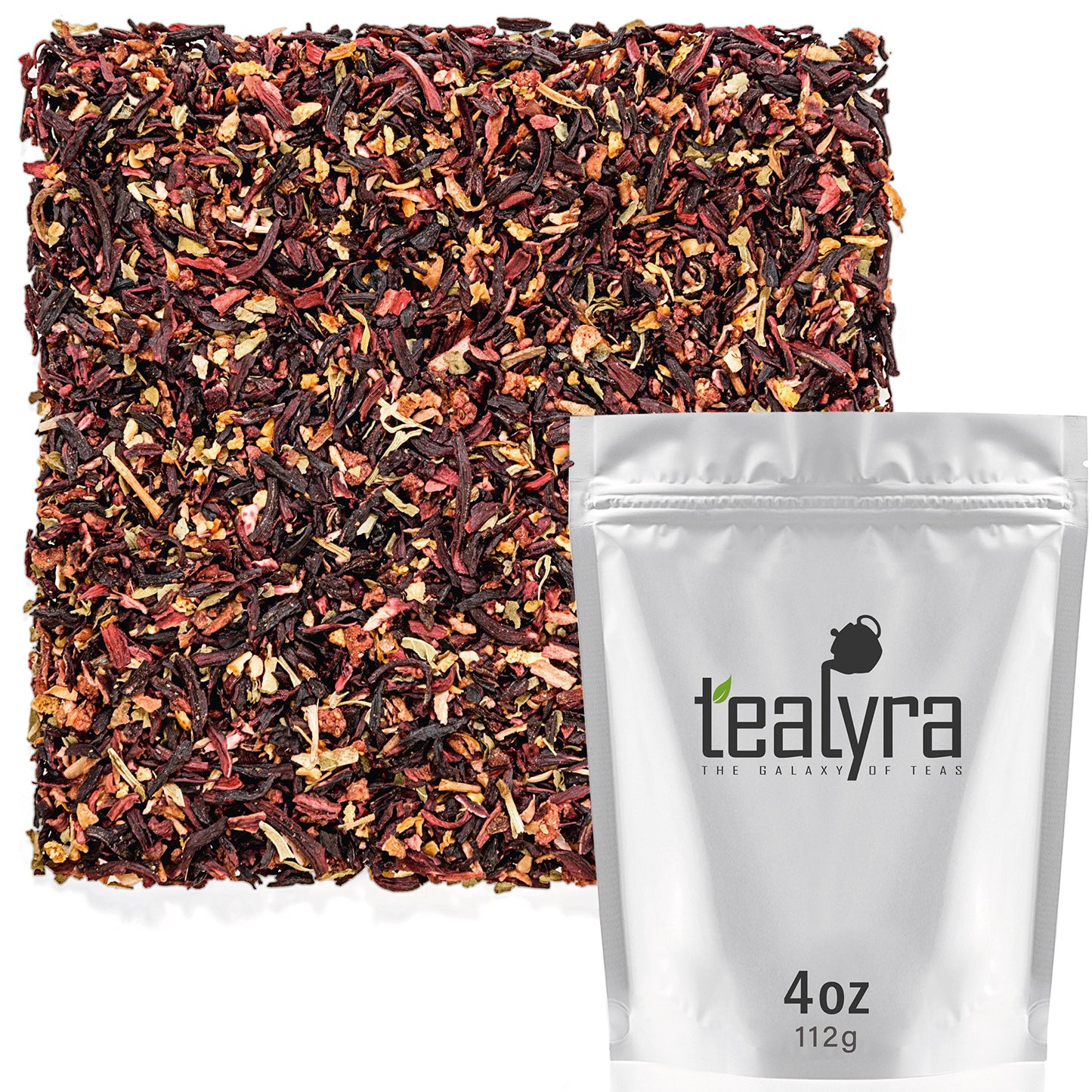 Tealyra - Strawberry Hibiscus Sangria - Apple Orange Mint - Herbal Fruity Loose Leaf Tea Blend - Caffeine-Free - Vitamin Rich - Hot or Iced - 112g