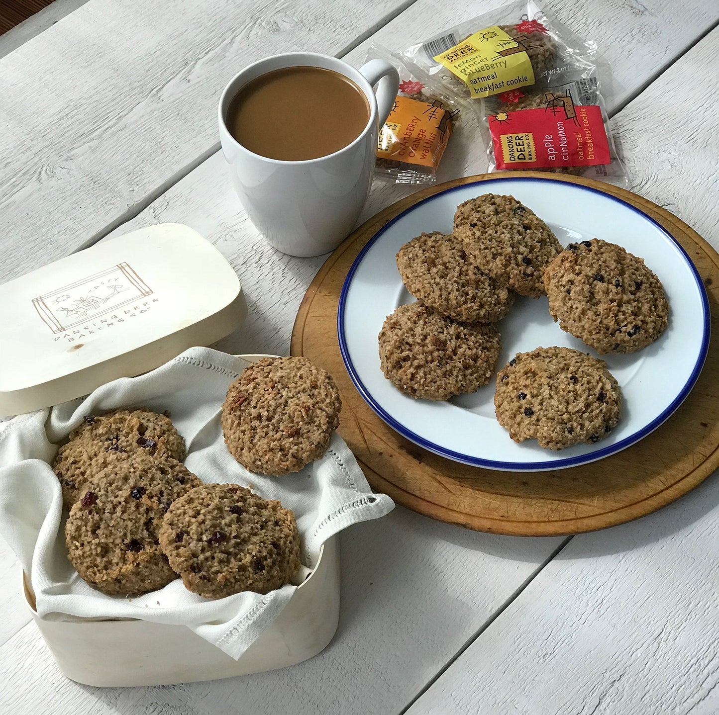 Dancing Deer New Fresh Baked Oatmeal Breakfast Cookies (Cranberry Orange Walnut)-12 Counts -2 oz per count