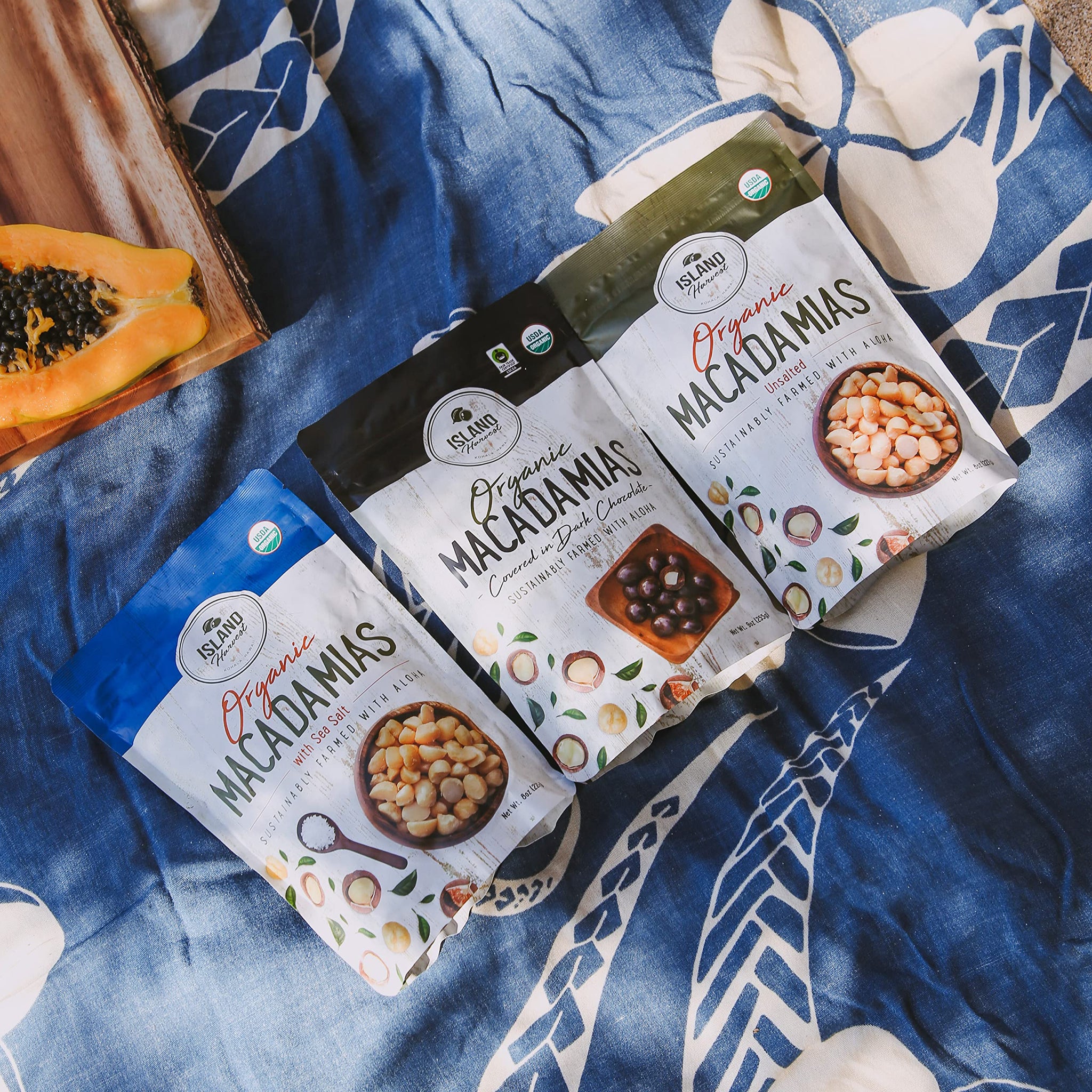 Island Harvest Unsalted Organic Macadamia Nuts - 100% Hawaiian Unsalted Macadamia Nuts are Keto Friendly, All-Natural and Non-GMO, Dry Roasted Nuts