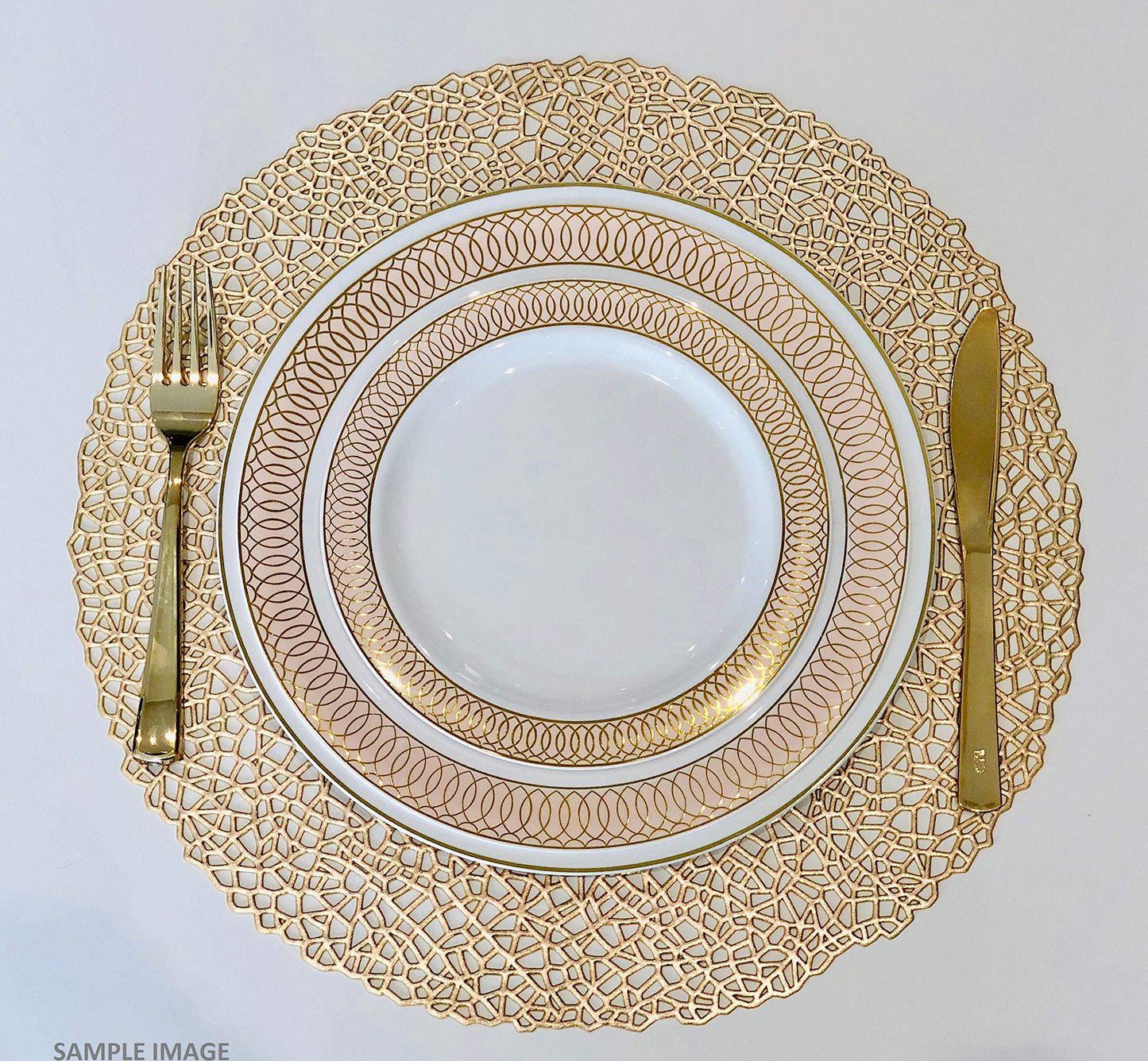 " OCCASIONS " 120 Plates Pack,(60 Guests) Premium Premium Wedding Party Disposable Plastic Plates Set -60 x 10'' Dinner + 60 x 7.5'' Salad/Dessert