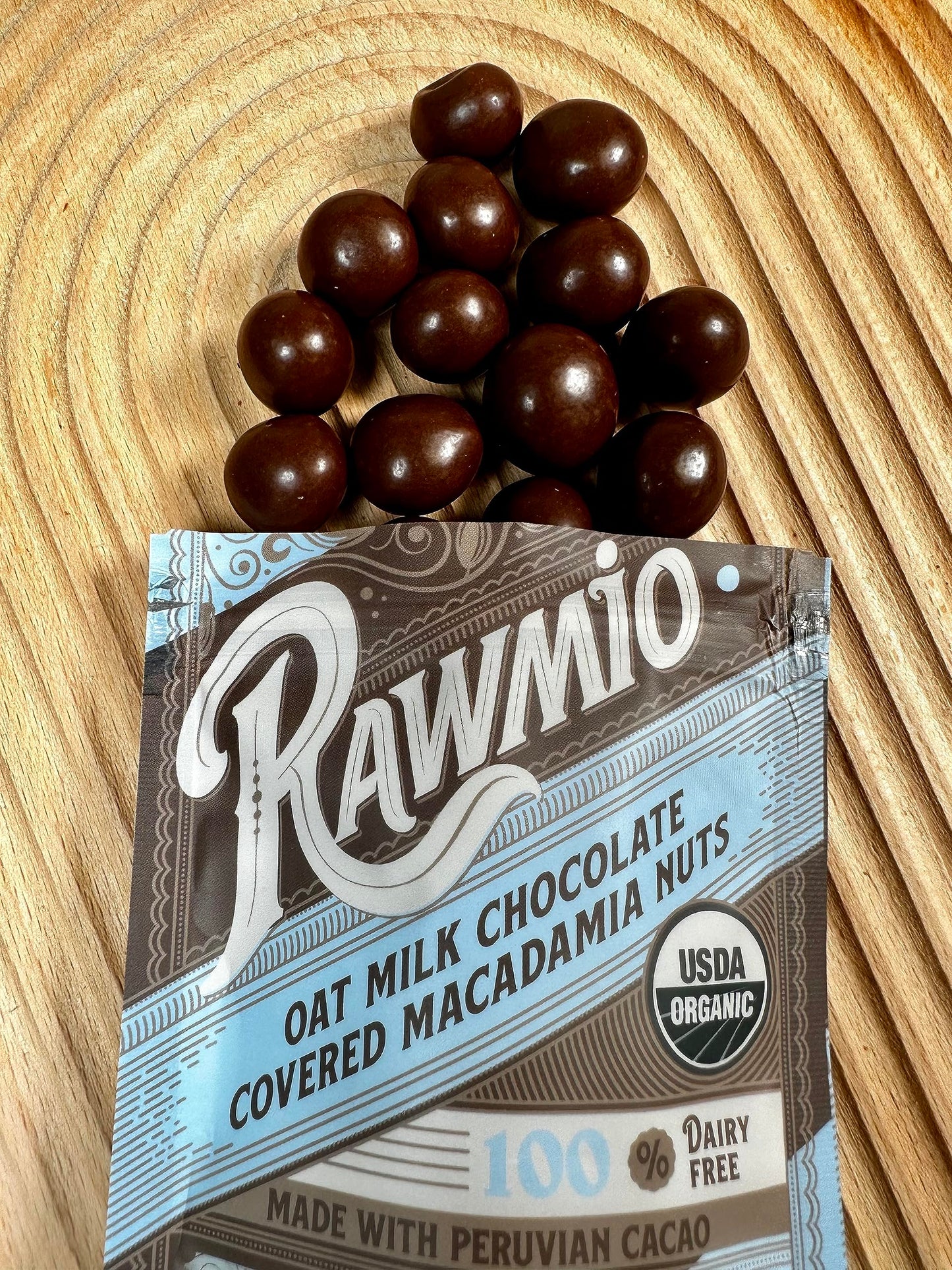 Rawmio Oat Milk Chocolate Covered Macadamia - Organic, Raw, Vegan, Gluten-Free - 2 Packs, 2 oz.