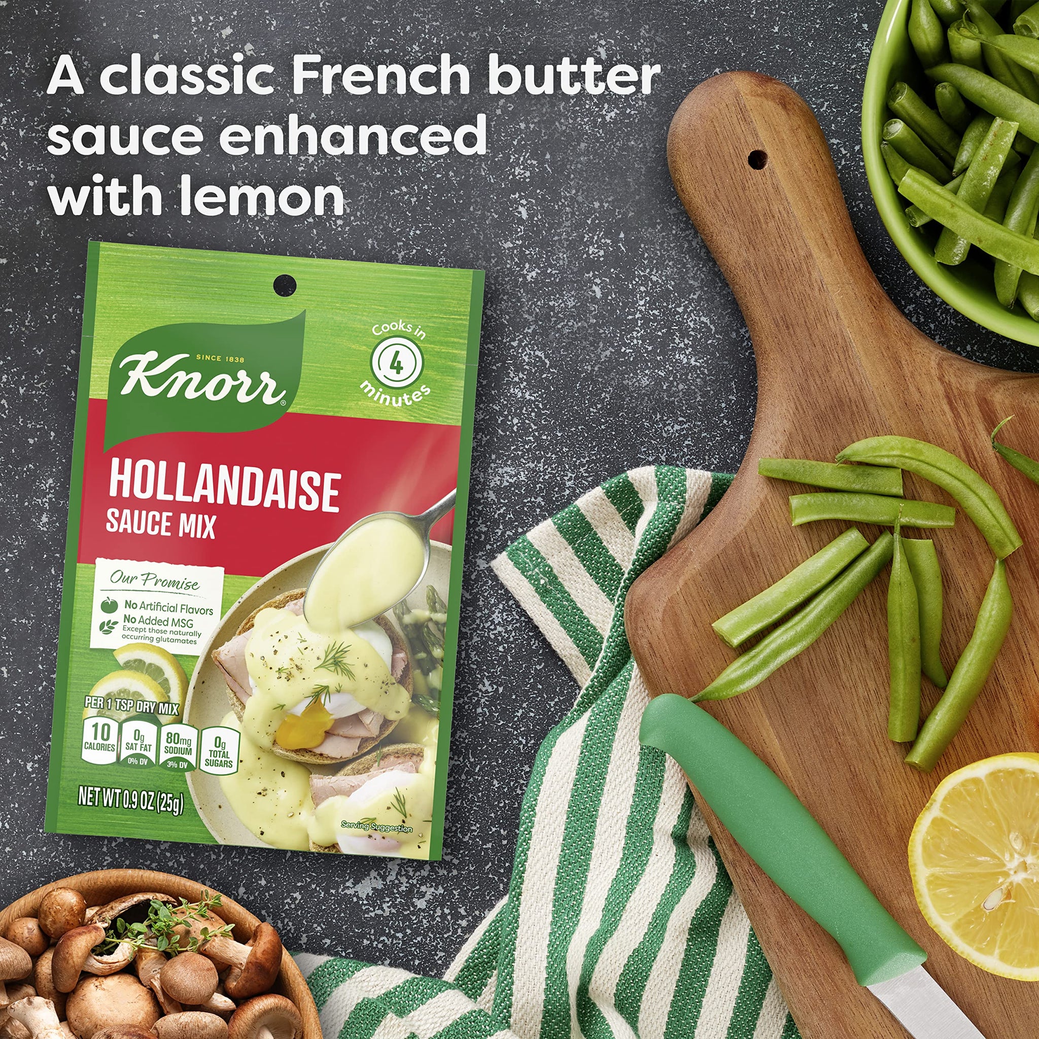 Knorr Sauce Mix Sauces For Simple Meals and Sides Hollandaise No Artificial Flavors, No Added MSG 0.9 oz, Pack of 24