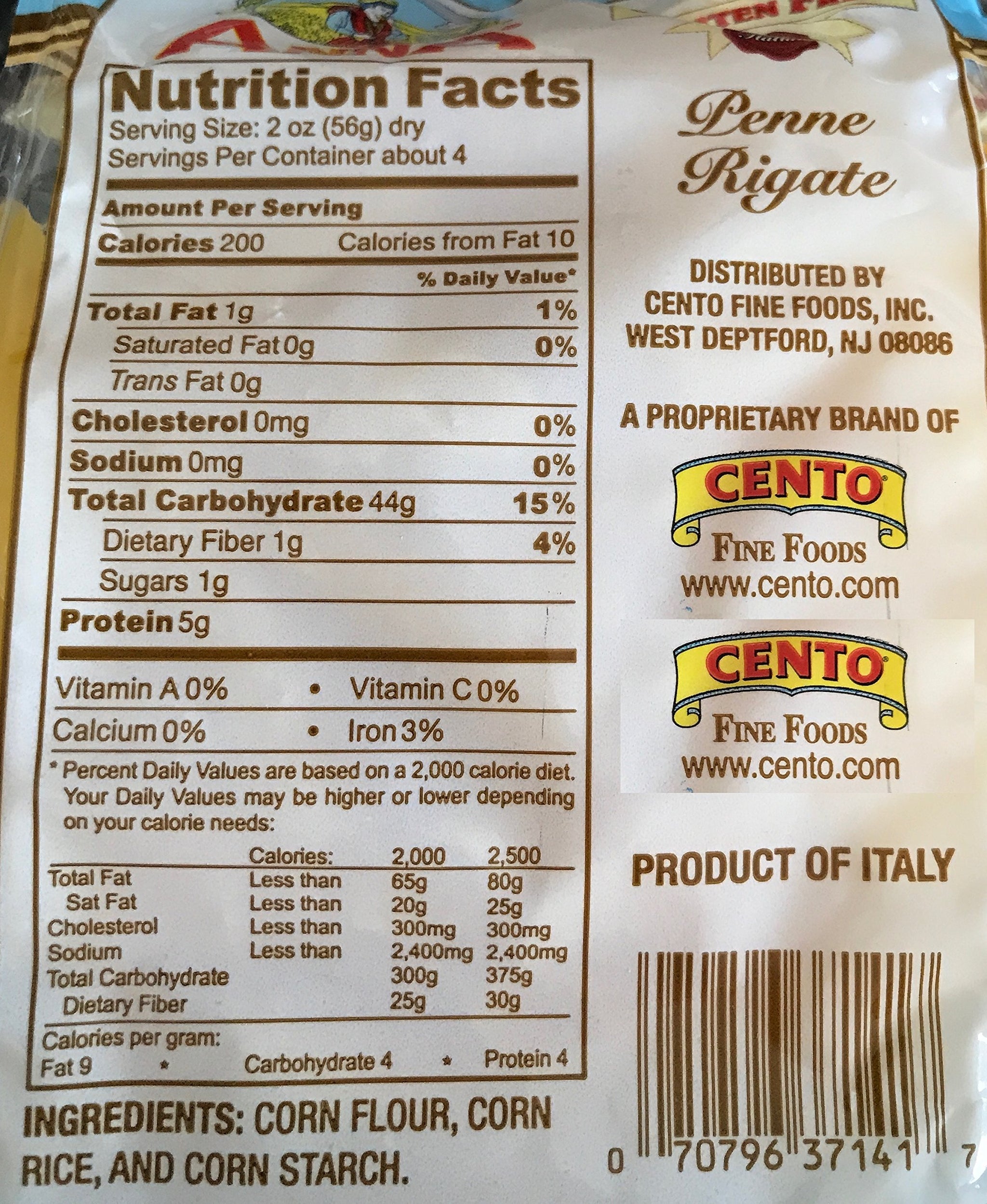 Anna Gluten Free Penne Rigate Pasta, Pack of 4