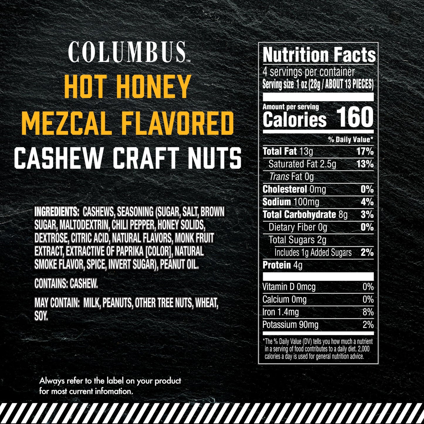 COLUMBUS Hot Honey Cashew 4oz