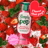 Simply Pop, Strawberry Prebiotic Soda, 12 Fl Oz
