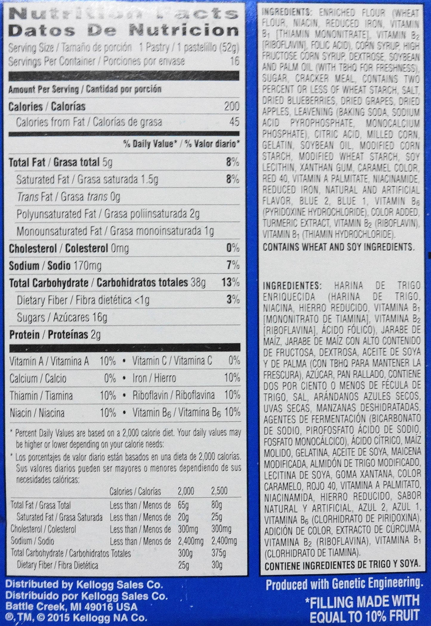 Pop-Tarts Frosted Blueberry Toaster Pastries (1 Pack) 29.3 OZ