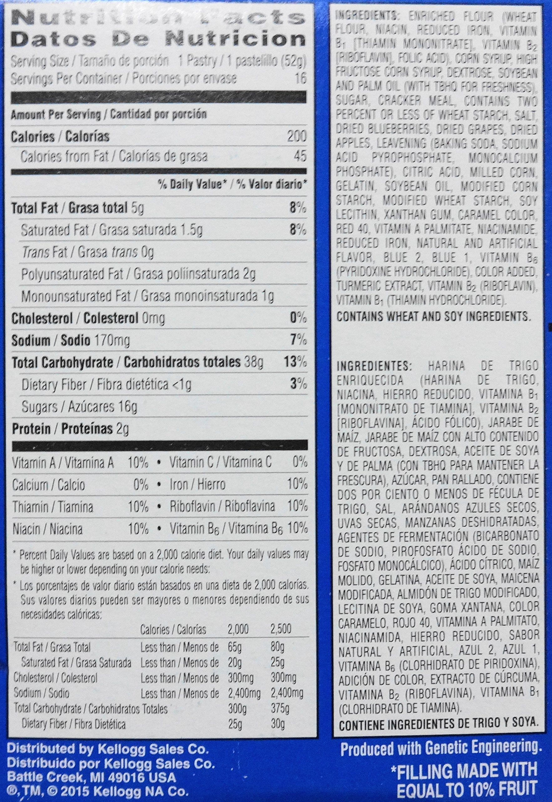 Pop-Tarts Frosted Blueberry Toaster Pastries (1 Pack) 29.3 OZ