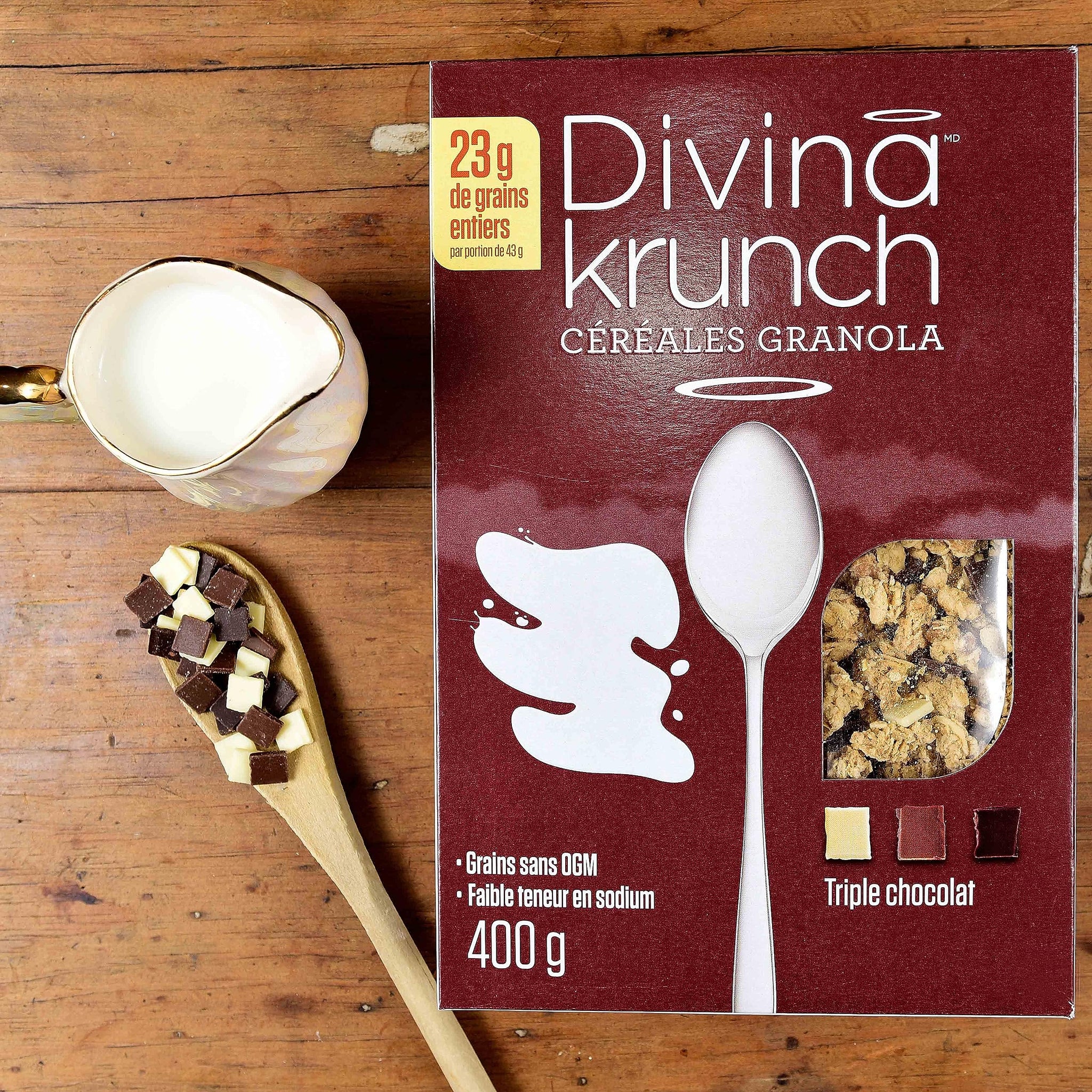 Divina Krunch Granola Cereal, Pack of 3, NON-GMO CEREAL (Triple Chocolate Granola)