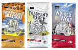 Raven's Brew Ground Variety Pack - 3 Delicious Flavors - Wicked Wolf, Three Peckered Billy Goat and Deadman's Reach - 12 oz each