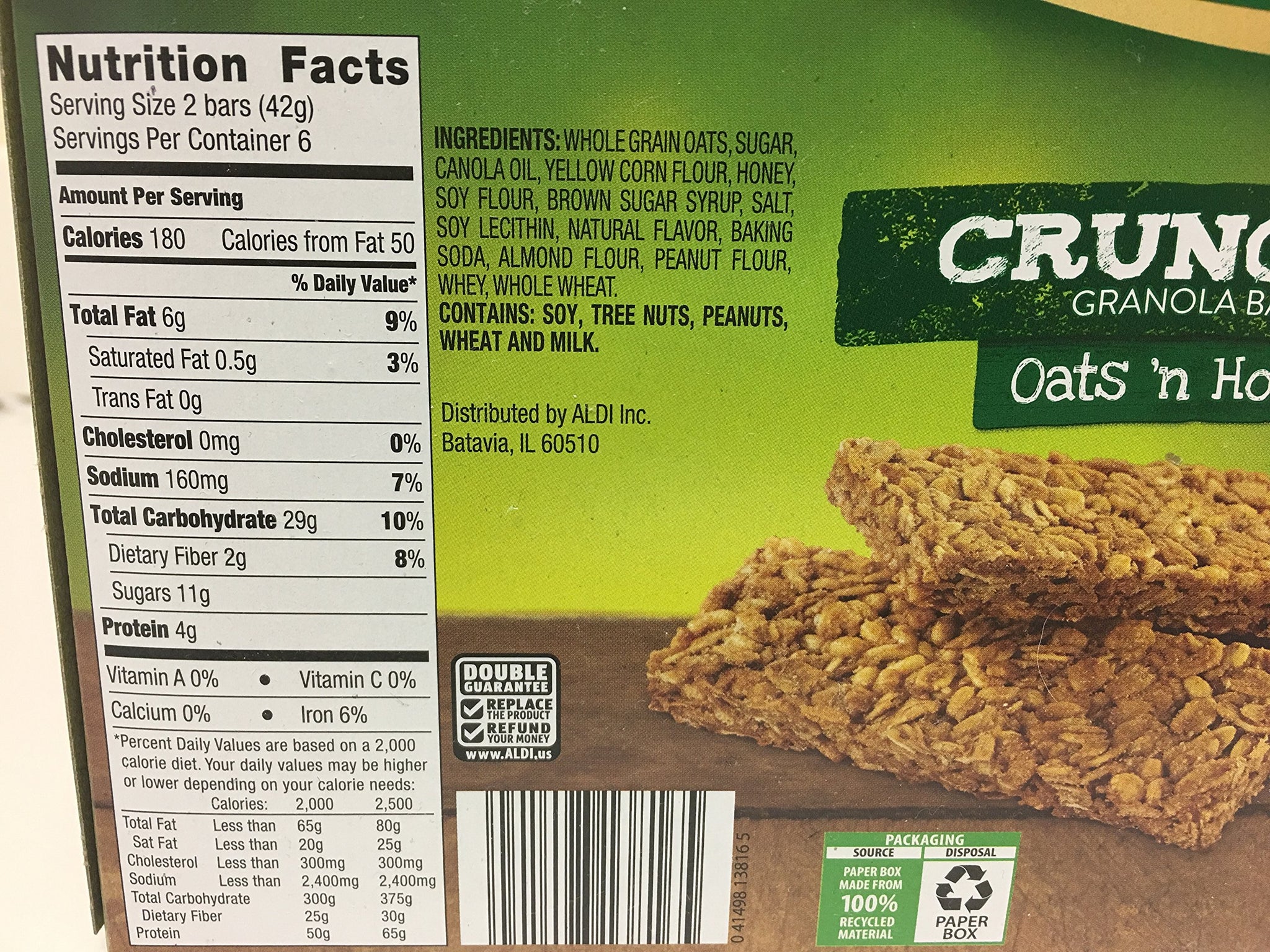 Oats and Honey Granola Bars Crunchy - Pack of Two 24 Count