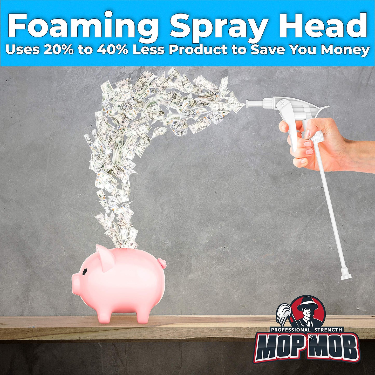 Dirt-Lifting Durable Foaming Spray Heads 5 Pk. Best Heavy Duty Nozzle Replacements for Large 32 Oz Plastic or Glass Bottles. Perfect Foam Nozzles