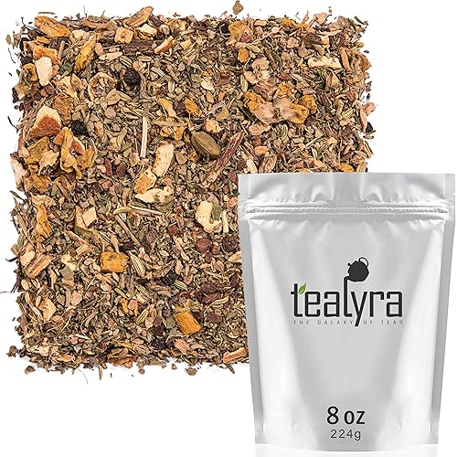 Tealyra - Holistic Health Tea - Turmeric Healthy Tonic - Ginger - Fennel - Cinnamon - Loose Leaf - All-In-One Wellness Blend - Caffeine-Free - 224g