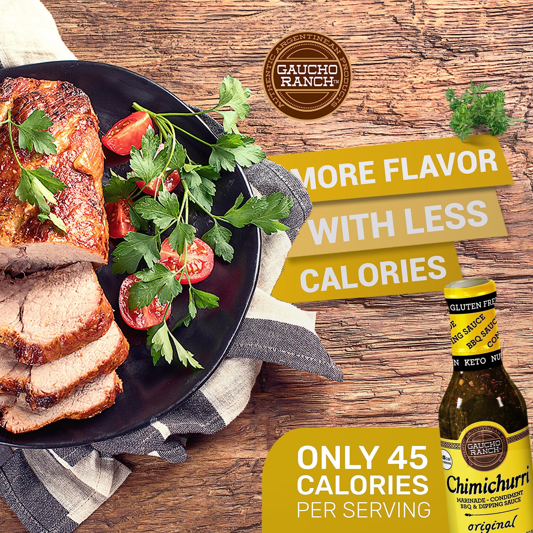 Gaucho Ranch Chimichurri Sauce Original Flavor | Chimichurri Seasoning Mix of Parsley, Garlic and Rosemary with Hints of Oregano | Adobo Sauce Gluten