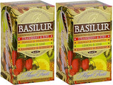 Basilur | Variety Pack Fruit Teas | Magic Fruits Collection | 4 Varities of Fruits teas | 20 Count Foil Enveloped - Pack of 2