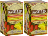 Basilur | Variety Pack Fruit Teas | Magic Fruits Collection | 4 Varities of Fruits teas | 20 Count Foil Enveloped - Pack of 2